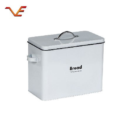Fashion simple square bread box white square large iron sheet bread box tea coffee storage storage tank