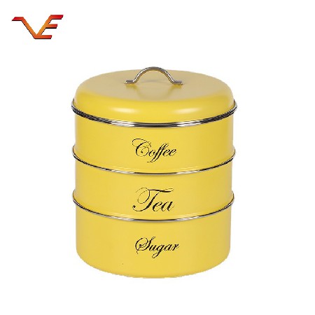 Logo can be added. Three layers of food sealed cans can be arranged in the kitchen. Wholesale can manufacturers are welcome to call for consultation