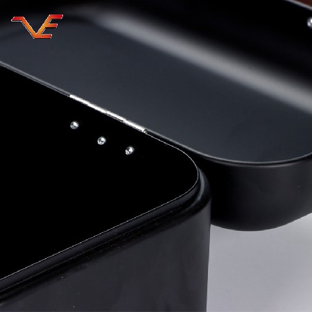Fashionable black simple suit combination sealed storage tank household storage storage tank with flat iron handle