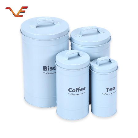 Four piece iron sealed pot Household kitchen coffee snack sealed storage Grain tank Storage tank Tea tank