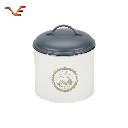A large number of custom round iron storage cans with lids for direct sales Food storage storage cans Furniture sorting storage cans