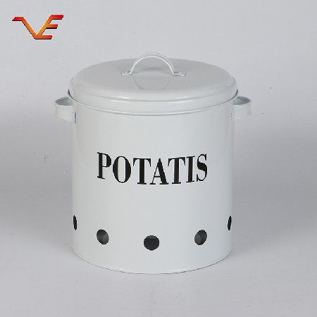 Galvanized iron potato can Kitchen storage tank Household storage tank Sorting storage support overprint logo