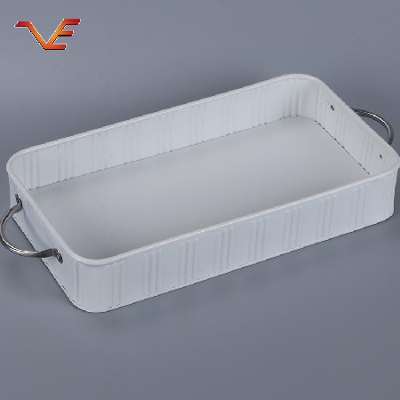 Rectangular shallow plate ice basin iron art ice plate family restaurant fresh and fresh food box without cover
