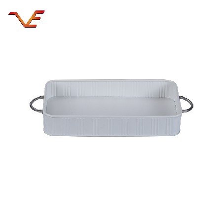 Rectangular shallow plate ice basin iron art ice plate family restaurant fresh and fresh food box without cover