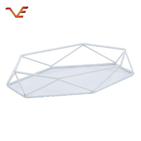 Iron cake plate wholesale hexagonal diamond cake plate dessert display frame ins style European iron cake plate