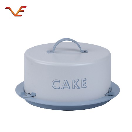 Birthday cake box Reusable cake plate set Household refrigerator Storage iron round packaging box
