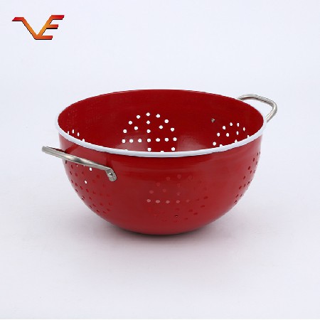 Portable red stainless steel fruit plate for household kitchen Large, medium and small capacity fruit cake placement