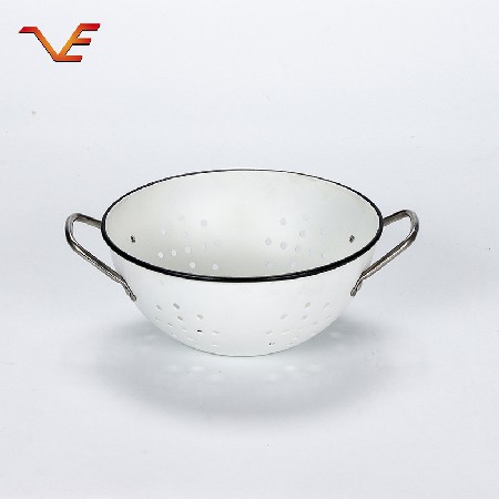Stainless steel hand held hollow fashionable simple fruit plate white generous fruit plate household snack plate