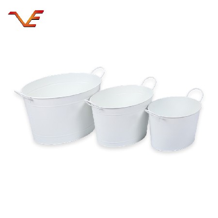 White iron large capacity cylinder three piece household multi-function portable bucket cleaning bath kitchen multi-purpose